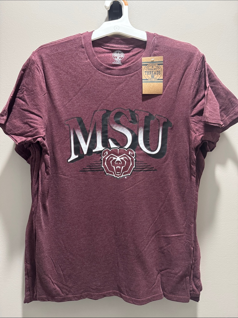 MSU Men's Maroon Graphic Logo T-Shirt Case Pack of 7 Shirts Missouri State Bears